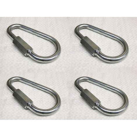 X4 10MM Zinc Plated Pear Shaped Quick Link - Repair Secure Attach Rope (1/2)