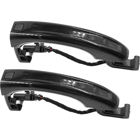 Deux poignées de porte extérieures noires intelligentes avec bouton clé, adaptées aux modèles Audi Q7 2007-2015, numéros de pièces : 4L0837205A, 4L0837207A, 4L0837. (1/3)