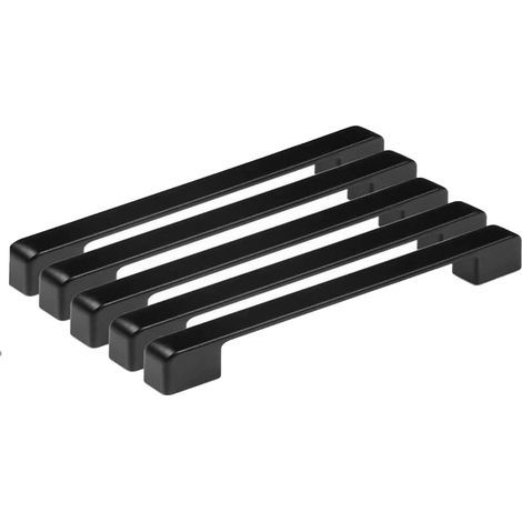 5 pcs Poignee de Meuble Cuisine Noir , Poignée Meubles Entraxe 192mm, Poignet Carrée de Porte d'Armoire Moderne pour Tiroirs, Armoires, Placards, Bureaux (1/4)