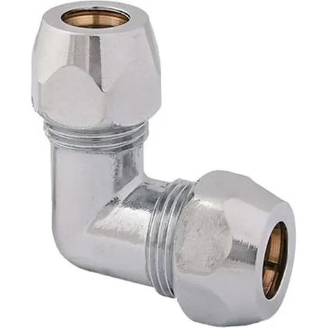 JS Codo con dos racores de compresión, DN10, 3/8'' x 10mm, cromado, 0018931050001