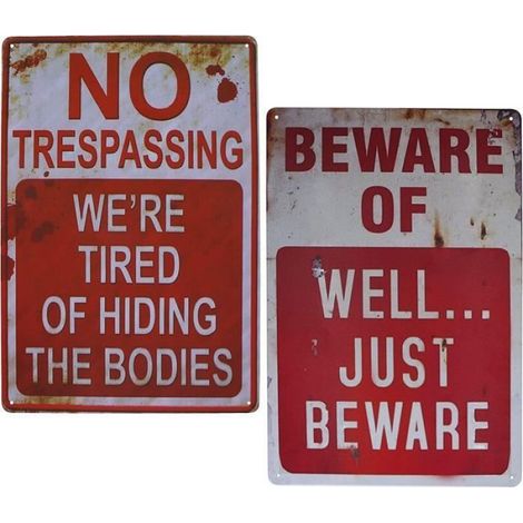 2Pcs Signes Vintage Mural Panneau d'Avertissement d'Halloween Panneau d'Avertissement Vintage pour blanc PLAQUE DE PORTE