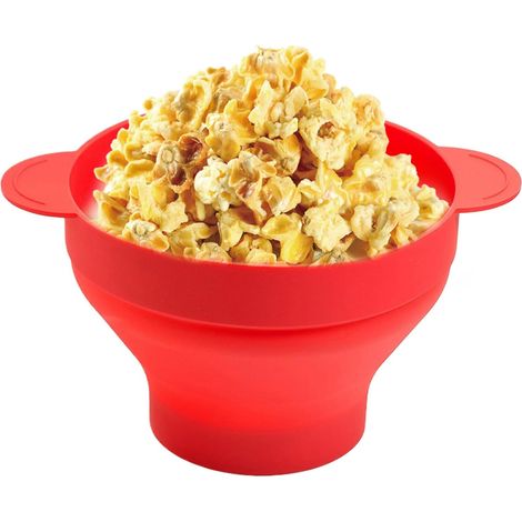 Bols à popcorn – Popcorn Popper avec poignées, passe au lave-vaisselle, récipient alimentaire pliable pour soirée cinéma en famille (1/5)