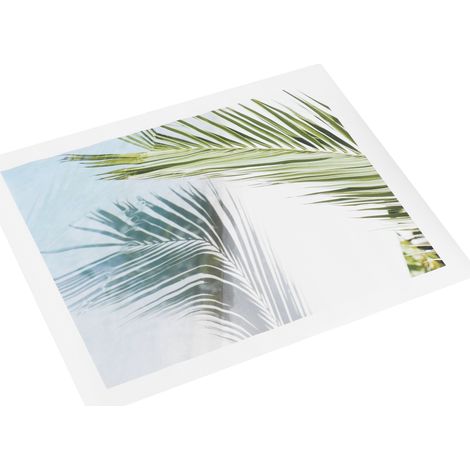 Tableau décoratif mural sans cadre sur toile, motif feuilles jaunes et vertes, pour chambre, salon ou bureau. (1/5)