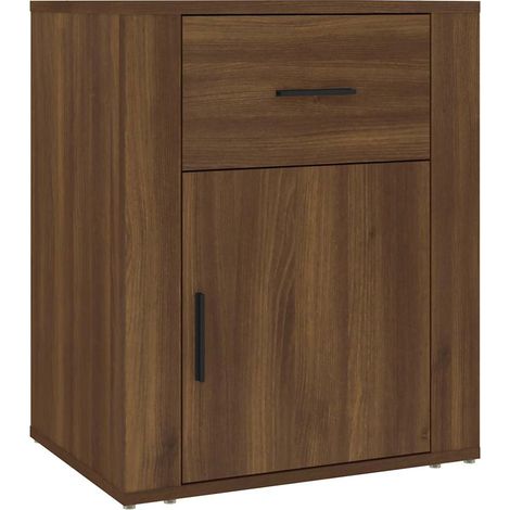 Maison Exclusive - Mesita de noche madera contrachapada marrón ro (1/5)