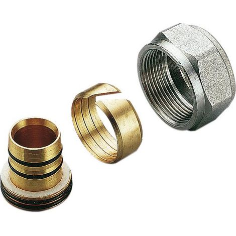 Nicoll – Raccord multicouche à compression Ø16mm femelle 1/2' – Laiton CW617 N – Joints EPDM pour étanchéité – Pour installations plomberie - F15-21