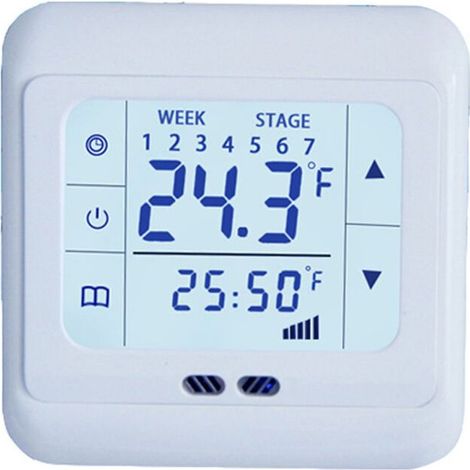 Thermostat de chambre numérique Écran tactile LCD Chauffage par le sol pour le chauffage au sol Eau de chauffage Chauffage mural Thermostat mural (1/5)