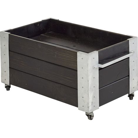 Plus Blumenkasten Cubic 87 x 50 x 47 cm schwarz mit Räder Pflanzkasten (1/3)