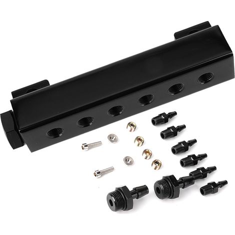 Kit 6 Ports Collecteur Admission Dépression Turbo Boost Jauge 1/8 NPT Course Auto (1/3)