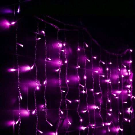 216 LED lampes guirlande de stalactites de Noël, 5 mètres, 8 modes, rideau de lumières féeriques pouvant être connecté, guirlande de Noël adaptée pour décoration de fêtes, mariages en (1/4)