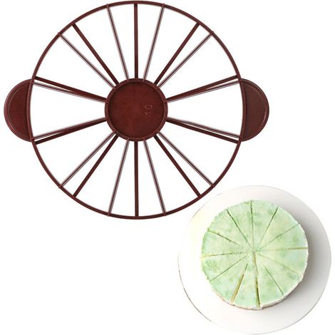 Marqueur de portion de gâteau de qualité alimentaire, rond, pour 10/12 parts de gâteau, coupe-parts égales, diviseur de gâteau à pain, outil de pâtisserie, rouge foncé (marron), 126 g/4,4 oz (280) (1/5)