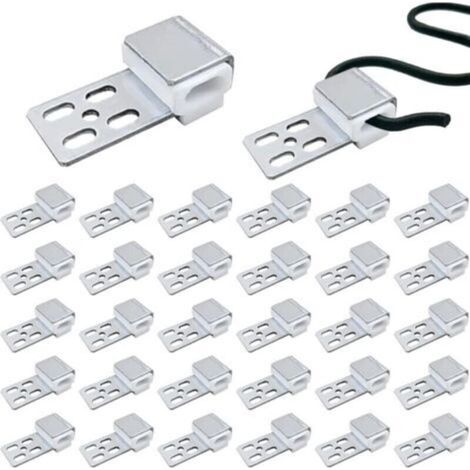 32 silberne Sofaclips, Metall-Sofafedern, Möbelfeder-Set, Sofa-Ersatzteile, 5-Loch-Möbelfederclips für Sofas, Couches und Stühle (1/4)