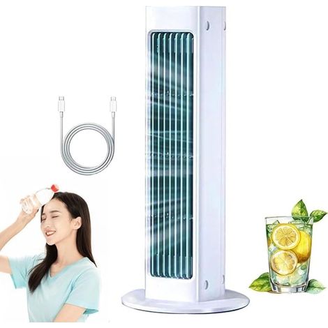 Combattez immédiatement la chaleur torride et l'humidité grâce à ce climatiseur portable à 3 vitesses, à refroidissement rapide et silencieux, idéal pour la chambre à coucher, le bureau et la voiture (1/5)