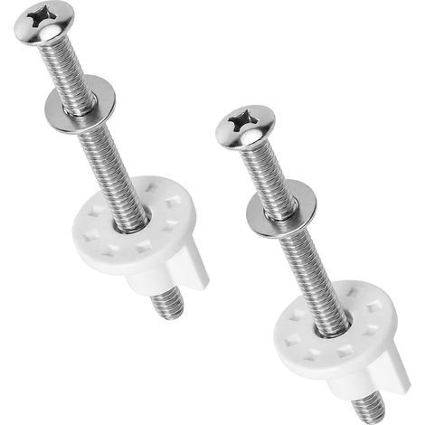 Fixation Abattant WC Lot de 4, Vis 80 mm pour Siège de Toilette Stable Kit Fixation Abattant WC avec 4 vis, Écrous et Rondelles Pour Réparation de Siège WC, Montage Simple et Maintien Stable (1/5)