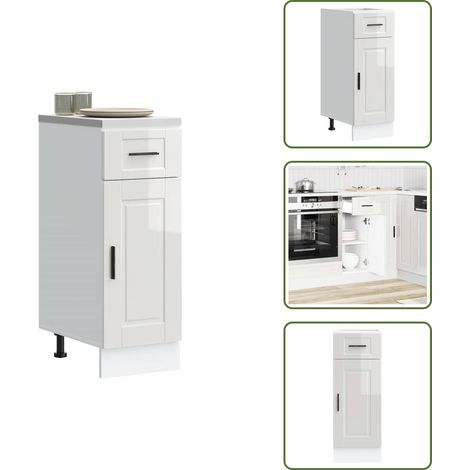 Armadio in legno - vidaXL Base da Cucina Porto Bianco Lucido in Legno Multistrato - Armadio con porte