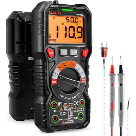 Multimètre numérique TRMS 6000 Comptes Voltmètre à rangement automatique Mesure rapidement et précisément la tension courant Amp Résistance Diodes Continuité Cycle de travail Température de capacité p (1/5)