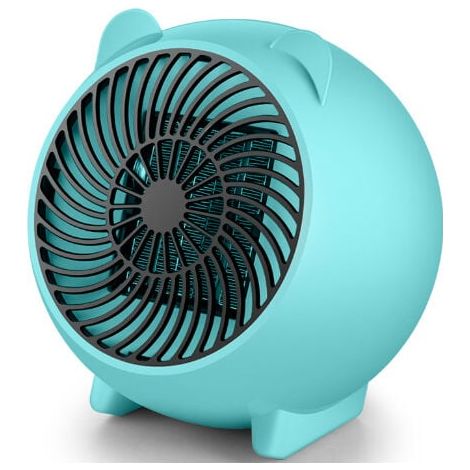 bleu Radiateur soufflant, Chauffage D'appoint 500 W, Chauffage maison et bureau à faible consommation d'énergie, Chauffage bureau 5 secondes, Petit chauffage électrique (1/5)
