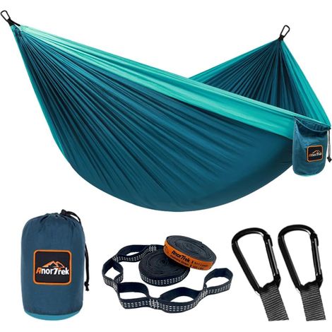 Camping Hammock, hamac de Voyage en Nylon Super léger et Portable avec Deux Sangles d'arbre, pour Le Camping, la randonnée et Le Sac à Dos