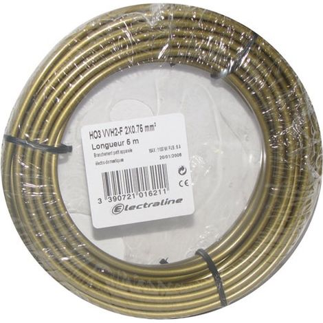 Cavo H03VVH2F 2x0,75 10m V/or Rotolo 60113025n - Electraline