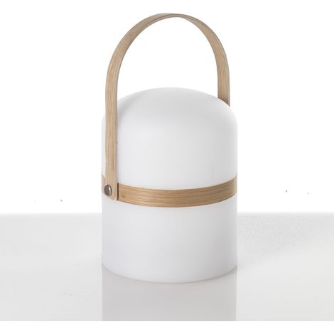 Lampada da tavolo in resina di polietilene bianca cm. Ø14,5 H.19/26,5