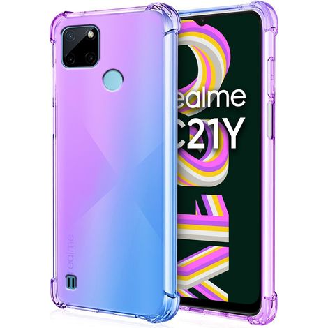 Fallfeste Schutzhülle mit Farbverlauf für Realme C21Y / C25Y, Lila / Blau (1/4)