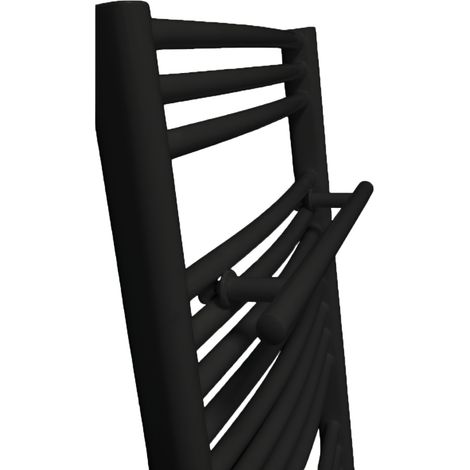 Stano. – Porte-serviette noir mat pour sèche-serviette CODA – Acier anticorrosion – Tube rond horizontal Ø 20 mm – Installation facile et rapide (1/3)