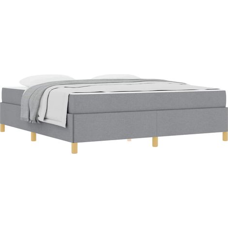 Maison Exclusive - Bettrahmen Hellgrau 180 x 200 cm Stoff (1/5)