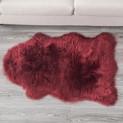 Tapis en fausse fourrure de mouton, doux et luxueux, pour fauteuil, canapé, coussin, tapis moelleux, jeté de lit pour chambre et salon, 60 x 90 cm, blanc avec extrémités noires (1/3)