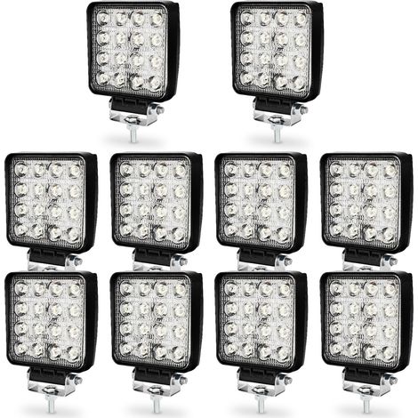 Randaco 10 Fari 48W Quadrato Faretto Led Da Lavoro 16 Led Da 3W Di Profondità Auto Barca (1/5)