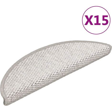 Selbstklebbare Treppenstufenmatten Sisal-Optik 15 Stück 56x17x3 cm