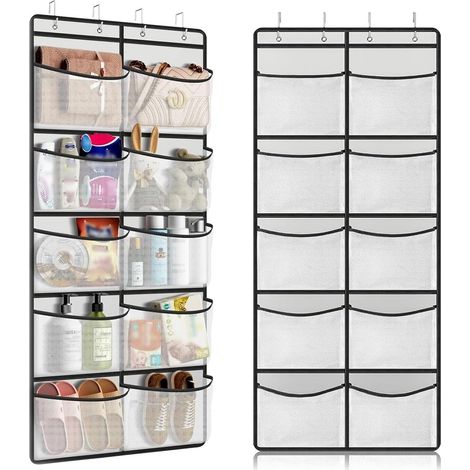 Organizador de puerta de 10 bolsillos – Zapatos/Ropa/Juguetes – Armario/Dormitorio – Para colgar