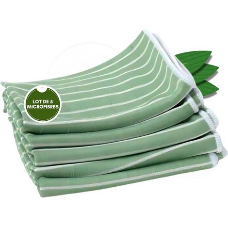 Set of 5 Bamboo Microfiber Cloths, Dimensions 48x36cm, Anti-streak for Glass, Mirrors, and Stainless Steel, for Home and Car Use (1/5)