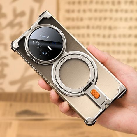 Étui de téléphone (Titanium Honor Magic V5), compatible avec la recharge sans fil MagSafe, support magnétique rotatif à 360°.