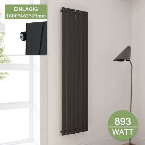 ELEGANT Heizkörper 1800 Anthrazit Paneelheizkörper Vertikal 1800x462mm Einlagig (1/5)