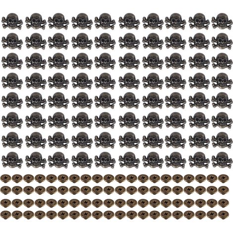 Set mit 80 gotischen Totenkopfnieten, DIY-Modeaccessoires für Schuhe und Gürtel LsX1418W (1/5)