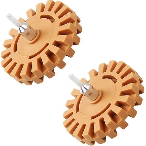 2 Stück Gummiradierer, 20-mm-Radierer, Aufkleberentferner mit 2 Adaptern zum Entfernen von Kratzern, Aufklebern und selbstklebenden Vinylaufklebern von Autos (1/5)