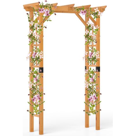 COSTWAY Arco da Giardino, Pergola da Esterno per Piante Rampicanti, Pergolato da Matrimonio per Cerimonie e Feste, Decorazione per Giardino, Patio e Cortile, 140 x 60 x 215 cm