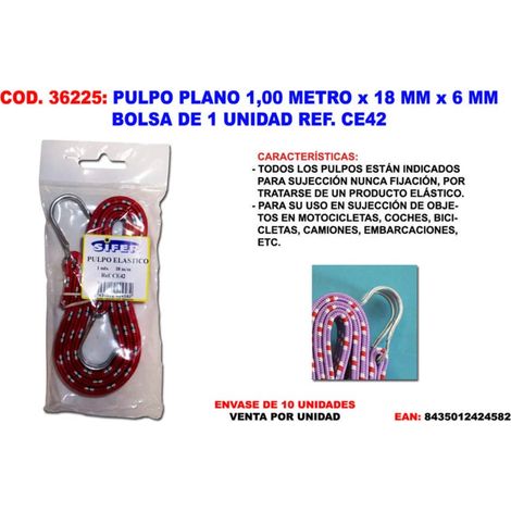 Polpo Piatto 1 Metro x 18 mm x 6 mm CE42 Borsa 1 Unità CE03