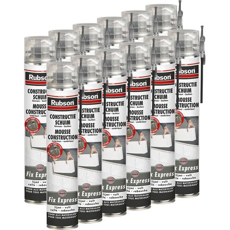 RUBSON Lot de 12 Mousses construction 750ml Fix Express