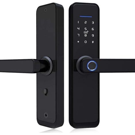 Serrure de porte électronique intelligente, serrure à empreinte digitale, clavier tactile, mot de passe, serrure de porte demaison (1/5)