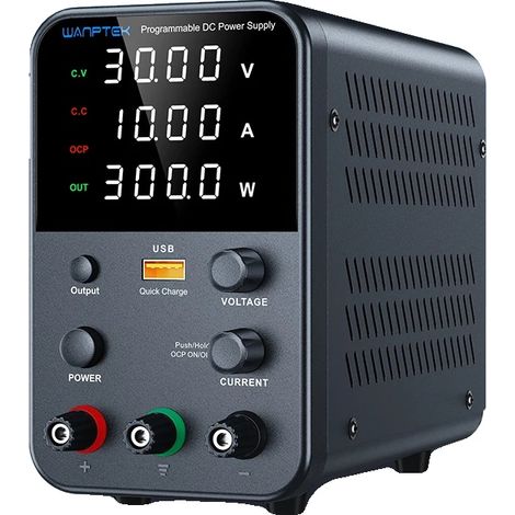 Fuente de alimentación, voltaje ajustable, protección contra sobretensiones, WPS3010H 30V 10A (1/2)