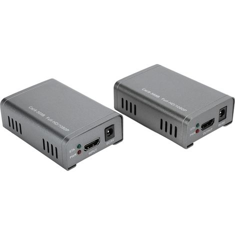 Rallonge HDMI 60 m, amplification vidéo en ligne, adaptateur d'extension de signal, prise US 100-240 V (1/5)