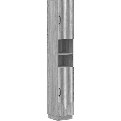Bathroom Cabinet with Open Shelf HOORN Grey Sonoma vidaXL (1/5)