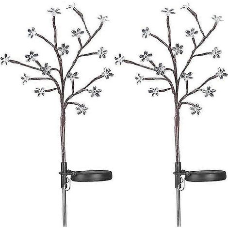 Lampe solaire d'extérieur, guirlande lumineuse en forme de fleur de cerisier, décoration de jardin étanche (1/5)