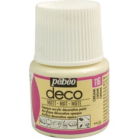 Peinture acrylique - Pébéo - Déco - Crème - 45 ml - Finition mat (1/3)