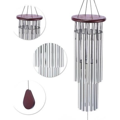 Wind Chime - 27 Tubes - Anti-Rust Silver - Garden Decoration (1/4)