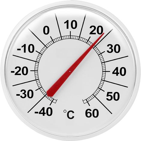 Thermomètre Analogique ABS Large Échelle -40 à 60°C(A) pour cadran extra-large 30cm, lecture claire, installation murale pour facile, design élégant, intérieur extérieur (1/5)