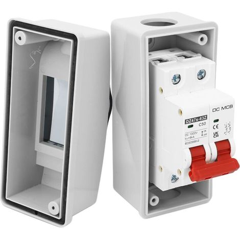Disjoncteur Solaire PV IP65 Étanche DC Disjoncteur Miniature 2P 1000V 50A 6KA Solaire DC Circuit Disjoncteur DIN Rail DC Disconnect Switch pour Solar PV Miniature Isolator Switch,A (1/5)