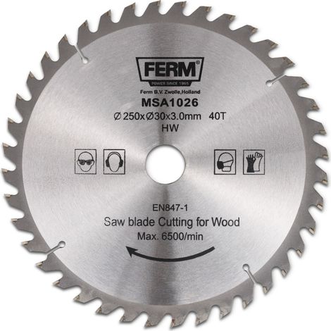 FERM Sägeblatt 250x30/16 40Z TCT für TSM1033