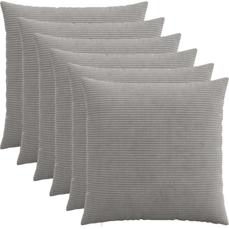 vidaXL Housse de coussin 6 pcs HEERLEN Gris clair 70 x 70 cm - maison aménagement maison