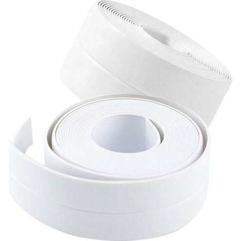 Self-Adhesive PVC Strips for Kitchen Sink, Toilet, Bathroom, Shower, Bathtub, 3.2 m x 3.8 cm, White, 2 Pack (1/4)
